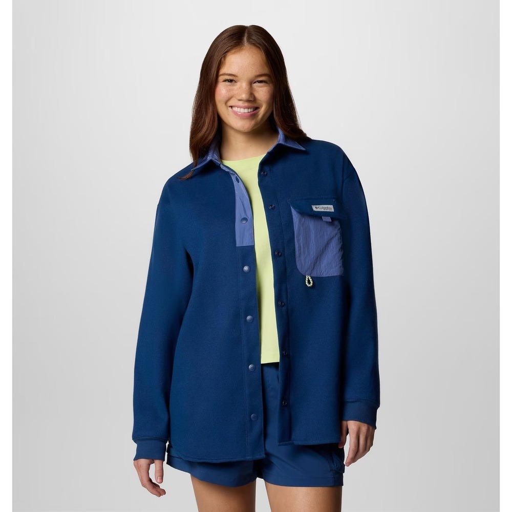 Columbia Shirt‎ Jacket Womens XL Blue PFG Open Water